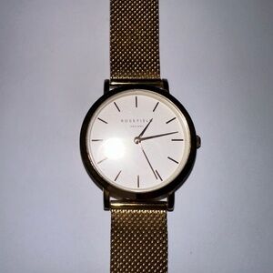 Rosefield Women’s Gold Mesh Watch – White Dial – Minimalist Classic Design